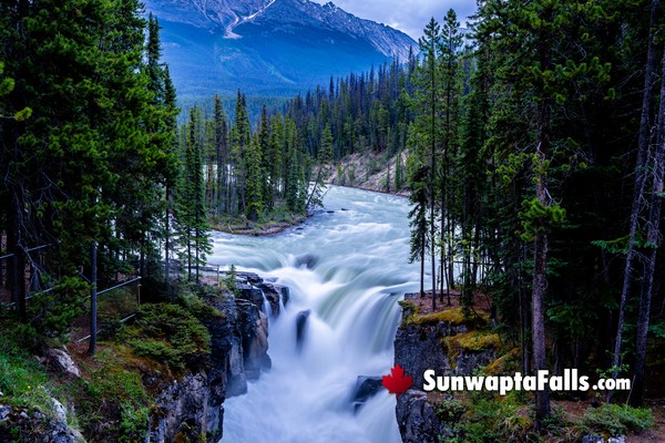 Sunwapta Falls in Jasper National Park in December
